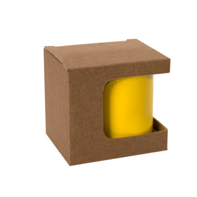Коробка для кружек 25903, 27701, 27601, размер 11,8х9,0х10,8 см, микрогофрокартон, коричневый, изображение 1