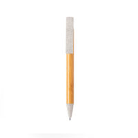 Ручка шариковая с подставкой для смартфона CLARION, бамбук, пластик с пшеничным волокном, изображение 2