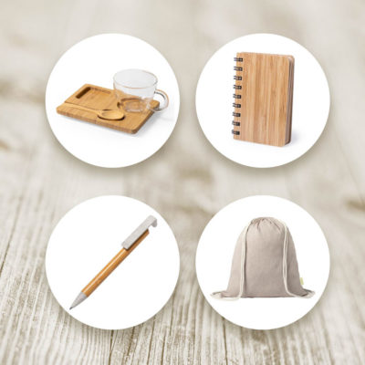 Набор подарочный INBAMBOO: чашка, ложка, подставка, блокнот, ручка, рюкзак, изображение 1