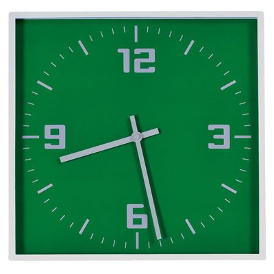 Часы настенные «КВАДРАТ»; зеленый, 30*30 см; пластик; без элементов питания, изображение 1
