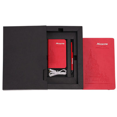 Набор PowerBox: универсальное зарядное устройство (4000mAh), блокнот и ручка в подарочной коробке, изображение 10