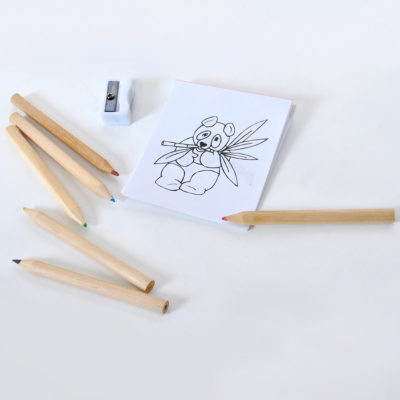 Набор цветных карандашей с раскрасками и точилкой «Figgy», 7,4х9х1,5см, дерево, картон, бумага, изображение 4