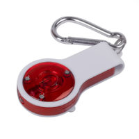 Брелок FLOYKIN со свистком, фонариком и светоотражателем на карабине, красный с белым, пластик — 345369/08_1, изображение 3