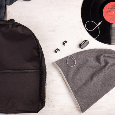 Набор подарочный BOYROCK: шапка, наушники, рюкзак, черно-серый, изображение 1