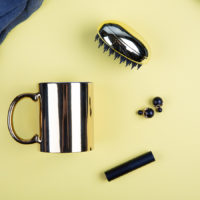 Набор подарочный SHINING BEAUTY: кружка, расческа, коробка, золотой, изображение 1
