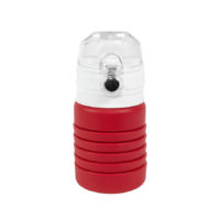 Бутылка для воды складная с карабином SPRING, 550/250 мл,  силикон — 29800/08_1, изображение 1
