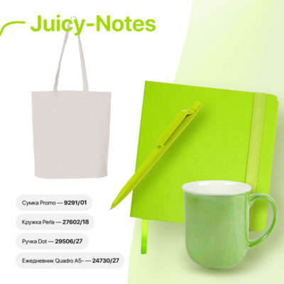 Набор подарочный JUICY-NOTES: ежедневник, ручка, кружка, сумка, зеленое яблоко — 39434/27_1, изображение 1