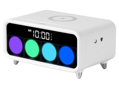 Часы с беспроводным зарядным устройством Rombica Timebox 1, белый, изображение 1