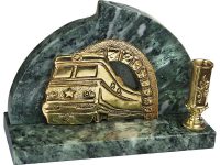 Настольный прибор Поезд, золотистый/зеленый, изображение 1