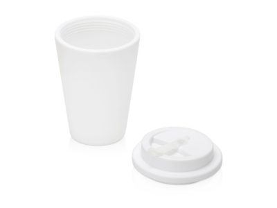 Пластиковый стакан Take away с двойными стенками и крышкой с силиконовым клапаном, 350 мл, белый — 873426.06_2, изображение 2