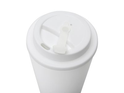 Пластиковый стакан Take away с двойными стенками и крышкой с силиконовым клапаном, 350 мл, белый — 873426.06_2, изображение 3