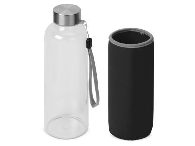 Бутылка для воды Pure c чехлом, 420 мл, черный — 887320_2, изображение 3