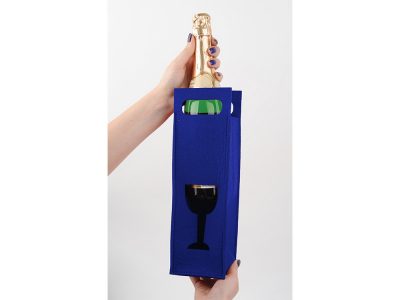Декоративный чехол для бутылки, синий, изображение 2