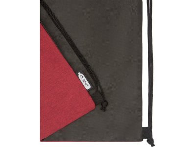 Рюкзак со шнурком Ross из переработанного ПЭТ, heather dark red — 12051802_2, изображение 4