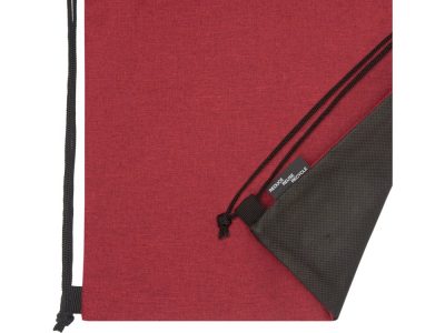 Рюкзак со шнурком Ross из переработанного ПЭТ, heather dark red — 12051802_2, изображение 5