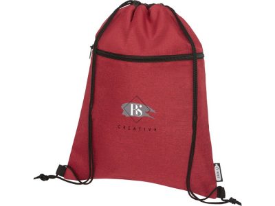 Рюкзак со шнурком Ross из переработанного ПЭТ, heather dark red — 12051802_2, изображение 6