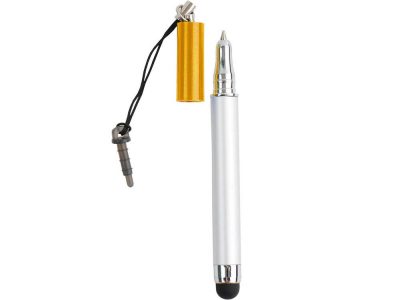 Ручка-подвеска на мобильный телефон со стилусом, серебристый/золотистый, изображение 2