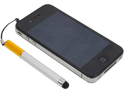 Ручка-подвеска на мобильный телефон со стилусом, серебристый/золотистый, изображение 3