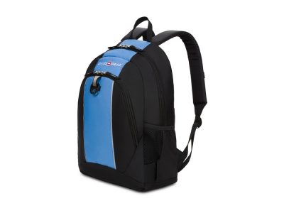 Рюкзак SWISSGEAR, чёрный/голубой, полиэстер, 32х14х45 см, 20 л, изображение 1