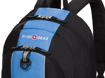 Рюкзак SWISSGEAR, чёрный/голубой, полиэстер, 32х14х45 см, 20 л, изображение 5