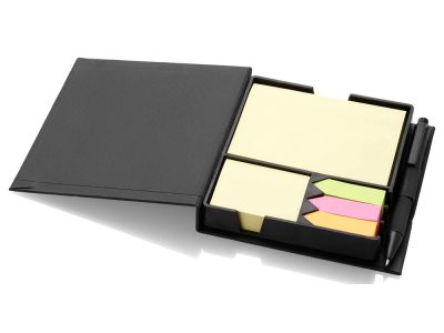 Блок для записей Samba с набором стикеров и ручкой, черный, изображение 3