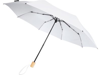 Birgit, складной ветроустойчивой зонт диаметром 21 дюйм из переработанного ПЭТ, белый — 10914501_2, изображение 1