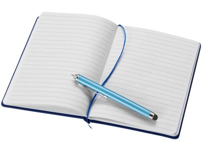 Ручка шариковая Nilsia со стилусом, голубой, черные черный чернила — 10645101_2, изображение 4