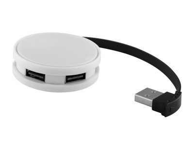 USB Hub Round, на 4 порта, белый/черный — 13419100_2, изображение 1