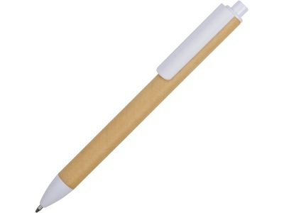 Ручка картонная пластиковая шариковая Эко 2.0, бежевый/белый — 18380.06_2, изображение 1