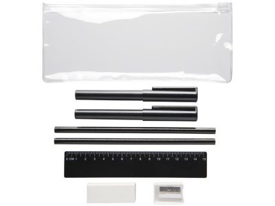 Набор Mindy: ручки шариковые, карандаши, линейка, точилка, ластик, черный — 10722100_2, изображение 2