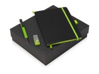 Подарочный набор Q-edge с флешкой, ручкой-подставкой и блокнотом А5, зеленый — 700322.03_2, изображение 1