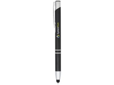 Шариковая кнопочная ручка-стилус Moneta из анодированного алюминия, черный — 10729800_2, изображение 3