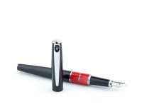 Ручка перьевая Pierre Cardin LIBRA с колпачком, черный/красный/серебро — 417555_2, изображение 7