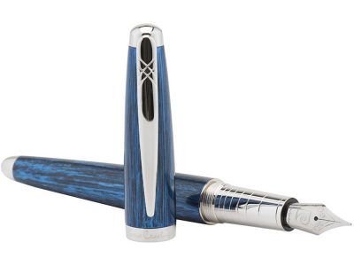 Ручка перьевая Pierre Cardin MAJESTIC с колпачком на резьбе, синий/черный/серебро — 417563_2, изображение 2