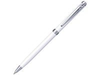 Ручка шариковая Pierre Cardin SLIM с поворотным механизмом, белый/серебро — 417570_2, изображение 1