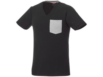 Мужская футболка Gully с коротким рукавом и кармашком, черный/серый, изображение 1