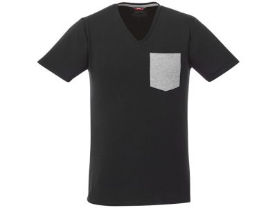 Мужская футболка Gully с коротким рукавом и кармашком, черный/серый, изображение 2