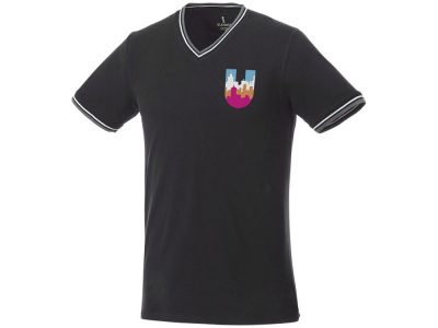 Мужская футболка Elbert с коротким рукавом, черный/серый меланж/белый, изображение 3