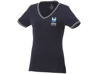 Женская футболка Elbert с коротким рукавом, темно-синий/серый меланж/белый, изображение 3