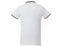 Мужская футболка поло Fairfield с коротким рукавом с проклейкой, белый/темно-синий/красный, изображение 2