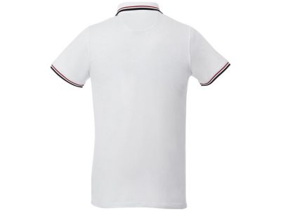 Мужская футболка поло Fairfield с коротким рукавом с проклейкой, белый/темно-синий/красный, изображение 2