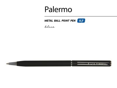 Ручка Palermo шариковая  автоматическая, черный металлический корпус, 0,7 мм, синяя — 20-0250.01_2, изображение 2