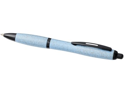 Шариковая ручка Nash из пшеничной соломы с черным наконечником, синий — 10738301_2, изображение 3