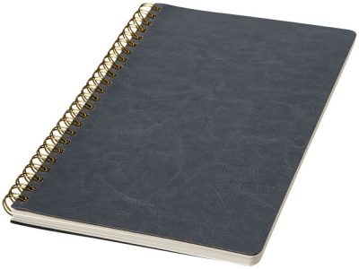 Дневник Spiraly формата A5 из искусственной кожи, серый, изображение 1