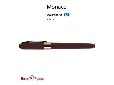 Ручка пластиковая шариковая Monaco, 0,5мм, синие чернила, коричневый — 20-0125.05_2, изображение 2