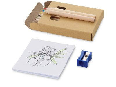 Набор для рисования: 6 цветных карандашей, точилка, раскраска, изображение 1