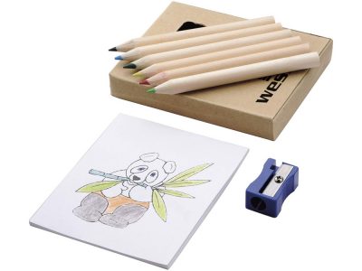 Набор для рисования: 6 цветных карандашей, точилка, раскраска, изображение 4
