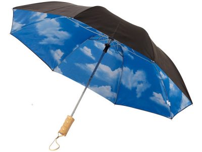 Зонт Blue skies 21 двухсекционный полуавтомат, черный, изображение 1