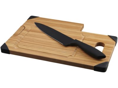 Разделочная доска с ножом Bamboo, коричневый/черный, изображение 1