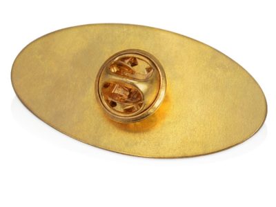 Значок металлический Овал, золотистый, изображение 3
